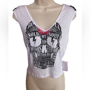 Noro White Skull Graphic Women's Tee Size Medium